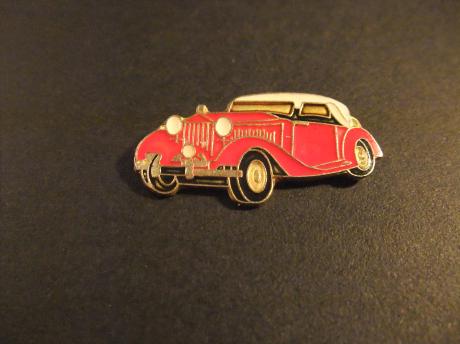Alvis Ta 14 (Convertible) oldtimer auto rood,wit dak